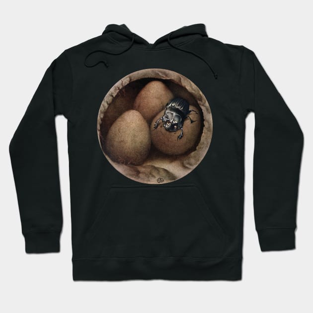 Spanish dung beetle (Copris hispanus) in nest burrow. Hoodie by Luggnagg